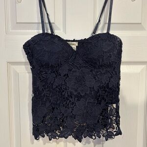Toska Navy Blue Floral Lace Camisole